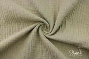 0,5 MTR. ♥ DouBLE GAUZE - Musselin Khaki-Light - Baumwollstoff ♥