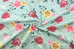 0,5 MTR.  ROSES & LEO BACKGROUND MINT - JERSEY