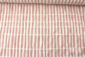 0,5 MTR. ♥ CRINKEL STRIPES GERAFFT ALTROSA  - Baumwolle ♥