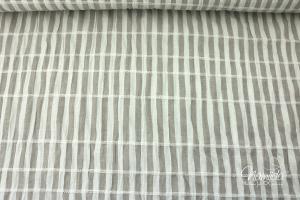 0,5 MTR. ♥ CRINKEL STRIPES GERAFFT TAUPE - Baumwolle ♥