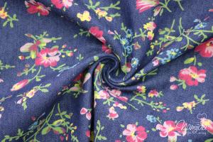 0,5 MTR. JEANS FLOWERS PINK