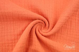 0,5 MTR. ♥ DouBLE GAUZE - Musselin PASTELL ORANGE - Baumwollstoff ♥