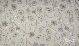 0,5 MTR. FLOWERS STARS SoMMERSWEAT - GRAU ♥