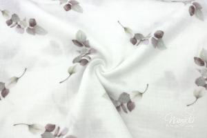 0,5 MTR.  LILAC FLOWERS  DouBLE GAUZE Baumwollstoff ♥