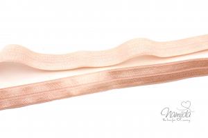 1 MTR. ♥ Elastisches Einfassband - APRICOT -  Falzgummi - Glänzend ♥