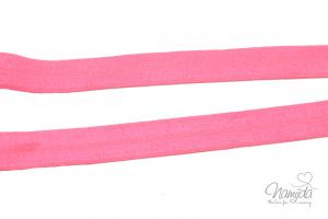 1 MTR. ♥ Elastisches Einfassband - NEON PinK -  Falzgummi - Glänzend ♥