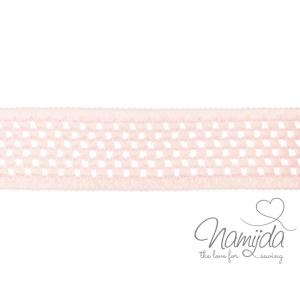 1 MTR.  GEHÄKELTES BAUMWOLL GuMMIBAND RoSE - 5cm