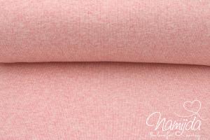 ♥0,5 Mtr. FEINRIPP Bündchen - ROSE/APRICOT MELIERT - Schlauch ♥