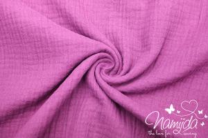 0,5 MTR. ♥ DouBLE GAUZE - Musselin BROMBEERE - Baumwollstoff ♥