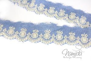 ♥1 Mtr. CHAMBRAY Wäschespitze ♥ HELLBLAU 4,5 cm ♥