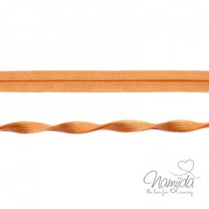 1 MTR. ♥ Elastisches Einfassband JACQUARD - Cognac - 20mm - Glänzend ♥