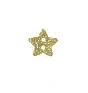 1 Stück ♥ GLiTZER STAR KNOPF - GoLD - 18mm ♥