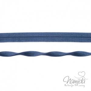 1 MTR. ♥ Elastisches Einfassband JACQUARD - Jeans - 20mm - Glänzend ♥