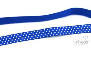 1 MTR. ♥ Elastisches Einfassband - Marine Blau - Falzgummi - Pünktchen ♥