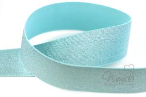 1 MTR.Glamour Glitzer Gummiband 50mm Mint