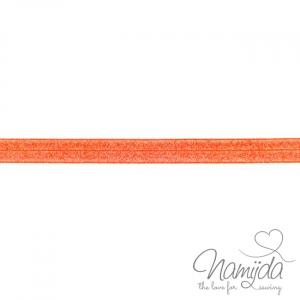 1 MTR. ♥ XL  Elastisches Einfassband - GLITTER Orange - Falzgummi 20mm ♥