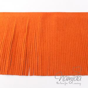 1Mtr. ♥XL Kunstleder Fransenband ORANGE - 12cm ♥