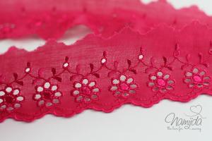 ♥1 Mtr. Wäschespitze - BLUMENRANKE 6 cm - PINK ♥