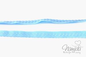 1 MTR. ♥ Elastisches Einfassband -  Schrägband - Puderblau  ♥