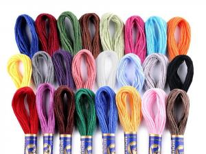 1 SET - STICKGARN MIX 1 - 24 FARBEN JE 8 MTR. GARN