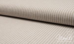 0,5 MTR. ♥ LEINEN / VISKOSE STRIPES  TAUPE ♥