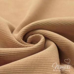 0,5 MTR.  WAFFEL STRICKJERSEY 100% BAUMWOLLE - CAMEL