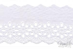 ♥1 Mtr. Wäschespitze - XXL Blütentraum 8cm - Weiss ♥