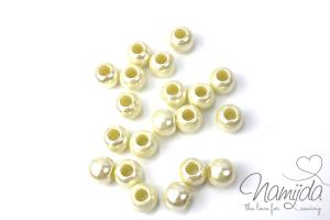 20 Stück ♥ PERLMUTT PEARLS - CREME - 14x11mm ♥