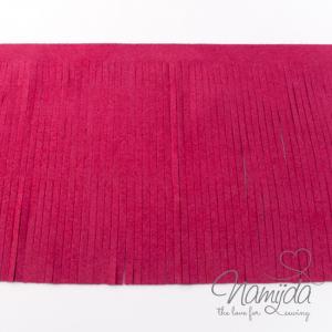 1Mtr. ♥XL Kunstleder Fransenband FUCHSIA - 12cm ♥