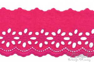 ♥1 Mtr. Wäschespitze - XXL Blütentraum 8cm - Fuchsia ♥