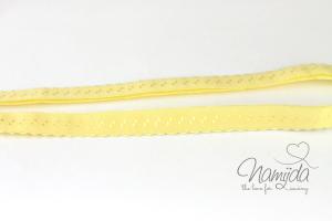 1 MTR. ♥ Elastisches Einfassband -  Schrägband - Gelb ♥