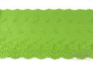 ♥1 Mtr. Wäschespitze -XXL GREEN FLOWERS 17,5cm ♥