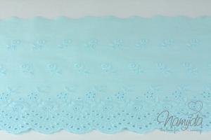 ♥1 Mtr. Wäschespitze -XXL Light BLUE FLOWERS  17,5cm ♥