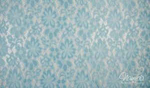 0,5 MTR. ♥ Elastische Spitze SoMMERBLUMEN - HeLLBLau - Spitzenstoff ♥