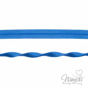 1 MTR. ♥ Elastisches Einfassband JACQUARD - Kobalt Blau - 20mm - Glänzend ♥