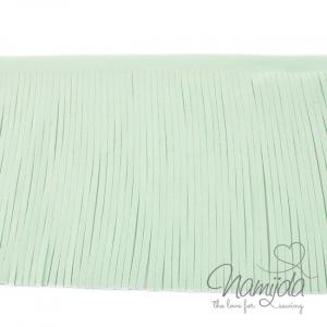 1Mtr. ♥XL Kunstleder Fransenband MINT - 12cm ♥