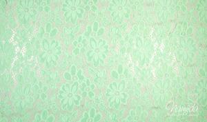 0,5 MTR. ♥ Elastische Spitze SoMMERBLUMEN - Mint - Spitzenstoff ♥