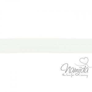 1 MTR. ♥ Elastisches Einfassband MATT - NATUR WeiSS - 20mm ♥