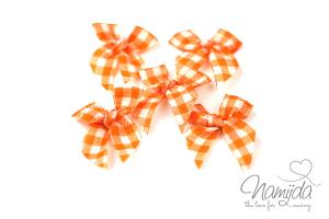 5 ♥Schleifchen♥ Vichy  ORANGE