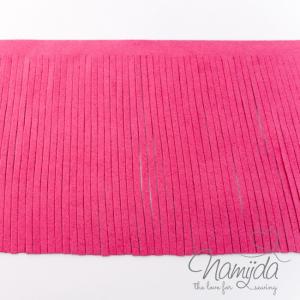 1Mtr. ♥XL Kunstleder Fransenband PINK - 12cm ♥