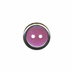 1 Stück - METALLIC PERLMUTT KNOPF - PINK - 13mm