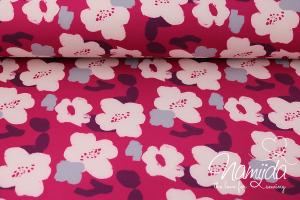 0,5 MTR. ♥ SOFTSHELL AQUARELL FLOWERS PINK ♥