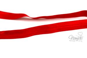 1 MTR. ♥ Elastisches Einfassband - Rot - Falzgummi - Glänzend ♥