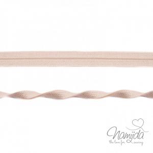 1 MTR. ♥ Elastisches Einfassband JACQUARD - Sand - 20mm - Glänzend ♥