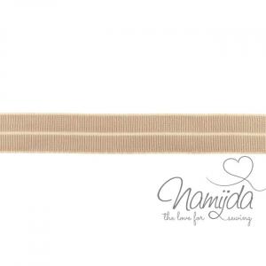 1 MTR. ♥ Elastisches Einfassband MATT - TAUPE - 20mm ♥