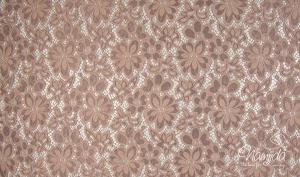 0,5 MTR. ♥ Elastische Spitze SoMMERBLUMEN - Taupe - Spitzenstoff ♥