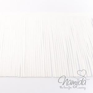 1Mtr. ♥XL Kunstleder Fransenband WEISS - 12cm ♥