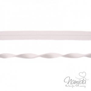 1 MTR. ♥ Elastisches Einfassband JACQUARD - Weiss - 20mm - Glänzend ♥