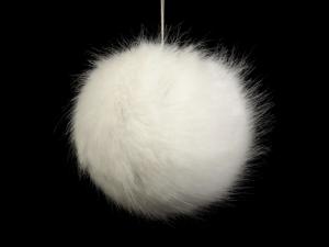 1 Stück FeLLbommel - Bommel WeiSS - 9cm